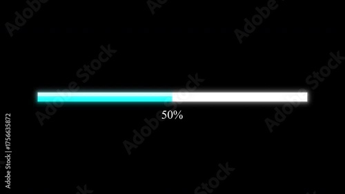 Digital progress bar graphic on an abstract black background interface
