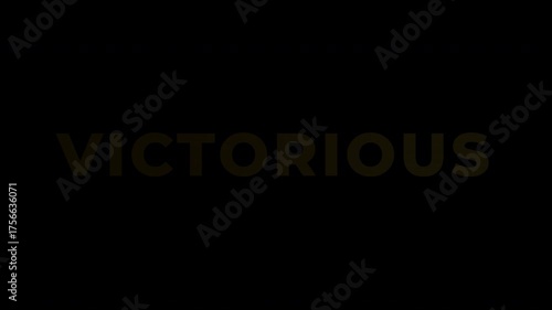 Text Animation with Gold Effect - Golden VICTORIOUS Text on Black Background - A Symbol of Triumph and Success.
