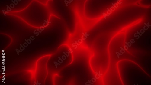 Abstract flowing red energy waves in a seamless loop animation