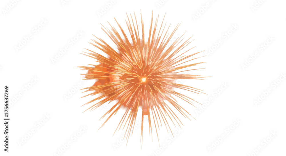 Obraz premium Vector a vibrant burst of orange radiating outwards like a firework against a white background