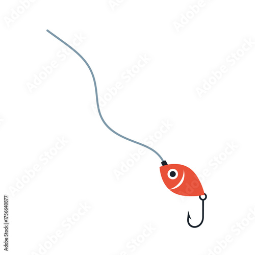 Fishing lure with hook and line.
