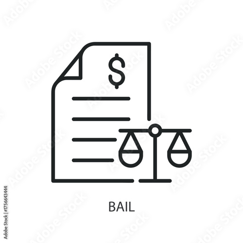 Bail thin line vector icons.