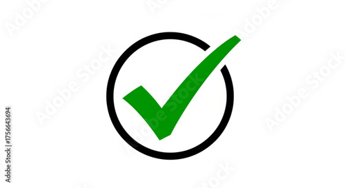A green check mark inside a circle, , representing approval, acceptance, or a positive confirmation