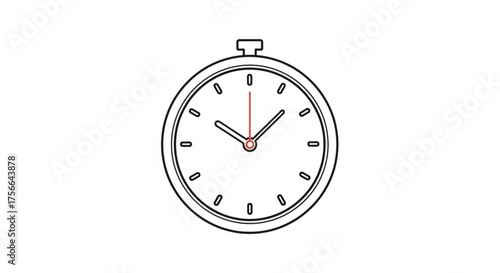 Stopwatch icon with hands indicating a time, ideal for representing timing, speed, and measurement in various projects