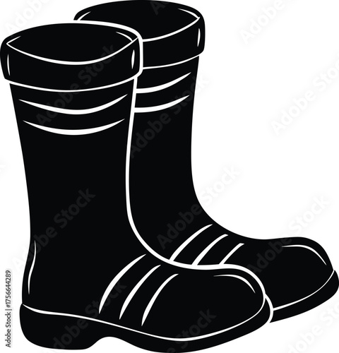 rubber boots isolated on white