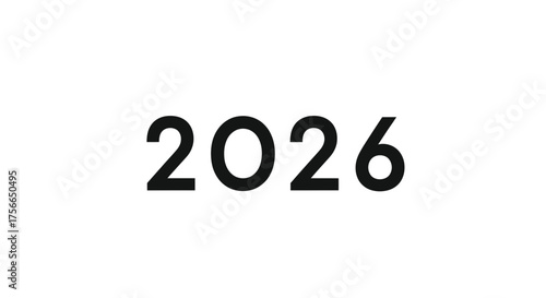Vector  illustration showing the year two thousand and twenty six in a simple and clear typography