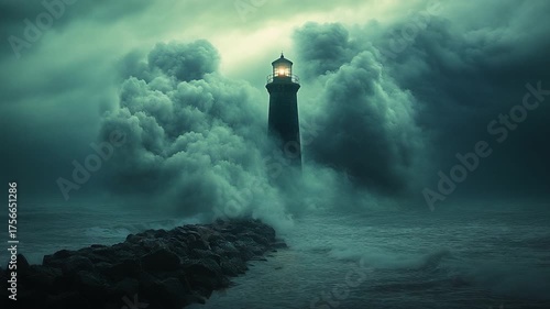 Lighthouse Amidst the Storm - A Beacon of Hope and Resilience.