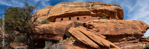 Panorama of the Ancient Ruin Cliff, Citadel Ruin, Bears Ears National Monument, Utah