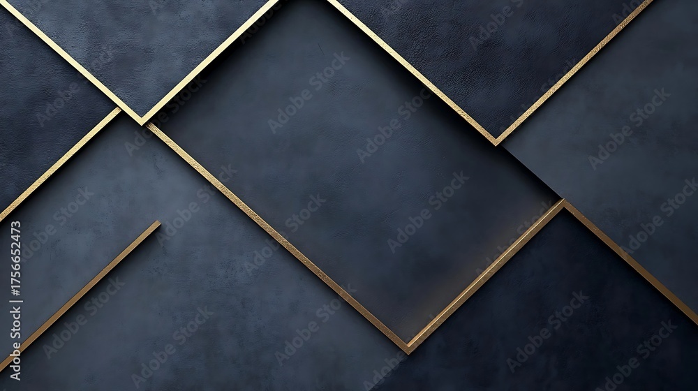 Fototapeta premium Elegant Dark Geometric Background with Gold Lines