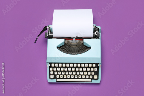 Vintage typewriter with bla...