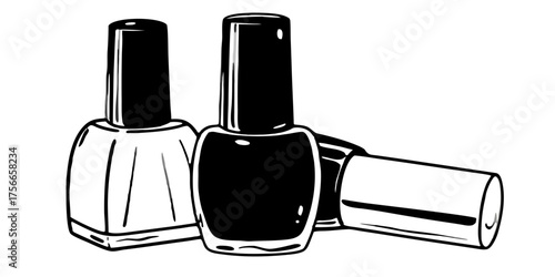 Nail polish bottles manicure beauty fashion cosmetic lacquer care salon fingernail varnish style glamour trend 100