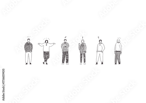 人物の手描きイラスト1