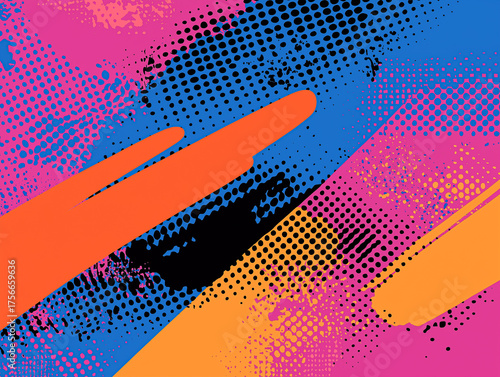 Wallpaper Mural Colorful abstract halftone pop art background texture pattern pink Torontodigital.ca