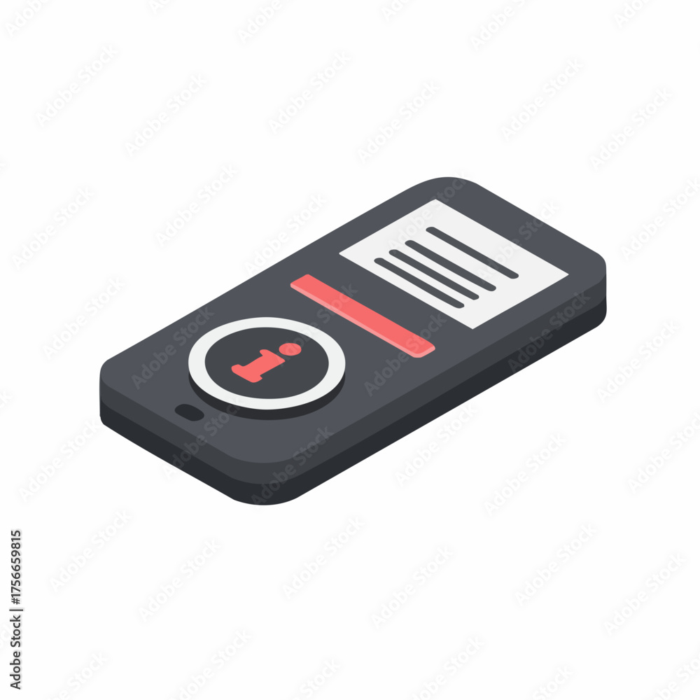 Fototapeta premium Isometric Information Access Device Remote Control Technology Gadget Icon
