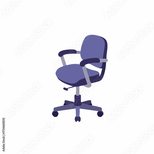 Flat Style Comfortable Adjustable Office Chair Furniture Design Element