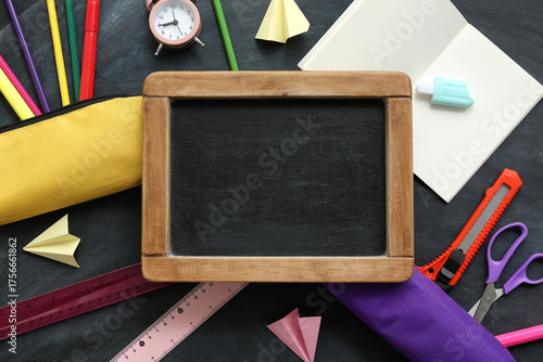 Empty wooden framed chalkbo...