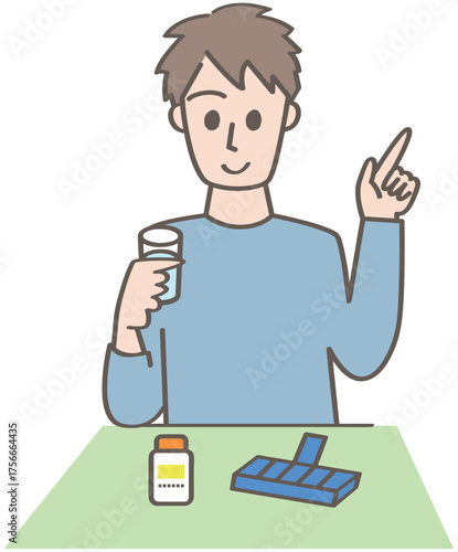 サプリメントを飲む人