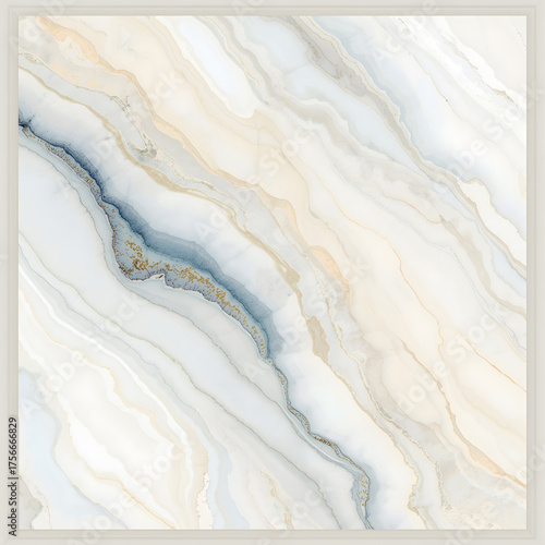 Wallpaper Mural Luxury marble texture with blue and beige veins, elegant polished stone surface background Torontodigital.ca