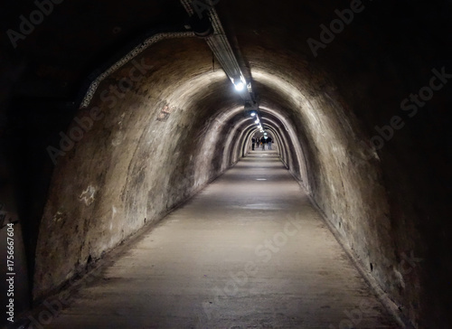 Zagreb, Croatia - 05.16.2025: war bunker tunnels in the old city center