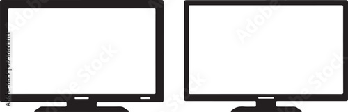 Smart TV Silhouette Vector Set – Bold Outline Streaming Device Icons