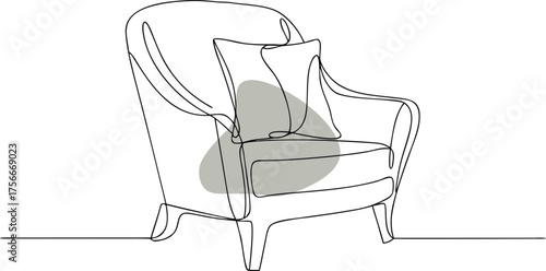 Armchair with pillow furniture cushion