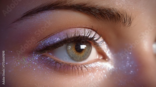Mystical Gaze: A mesmerizing close-up captures the radiant eye, its depths illuminated by a celestial shimmer, hinting at a realm of wonder and enchantment.
