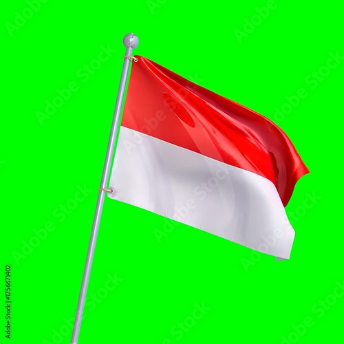 waving flag of Indonesia