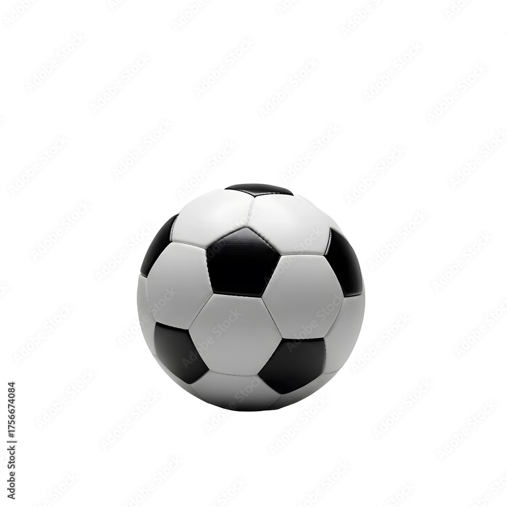 Naklejka premium Soccer Ball on Transparent Background – Classic Black and White Football Isolated for Design and Sports Concept