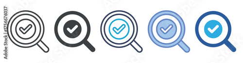 Analysis icon set multiple style collection