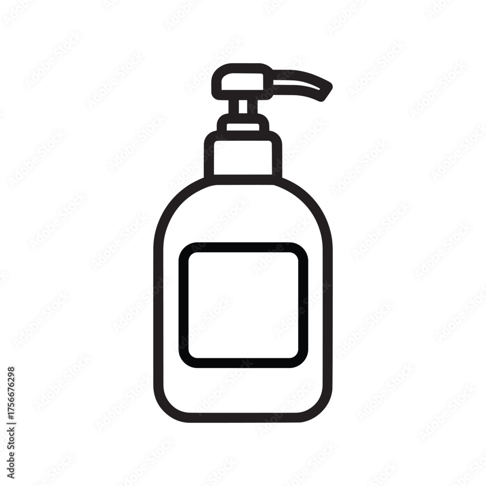 Fototapeta premium Vector art of line art icon of a dispenser bottle with a pump