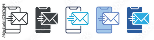 Email icon set multiple style collection