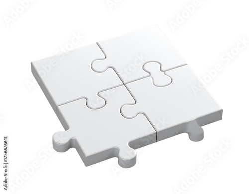  Connected White Puzzle Pieces Forming Square Section Transparent PNG