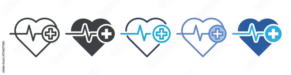 Obraz premium Health icon set multiple style collection