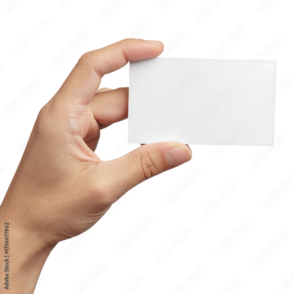 Obraz premium Hand holding a white business card