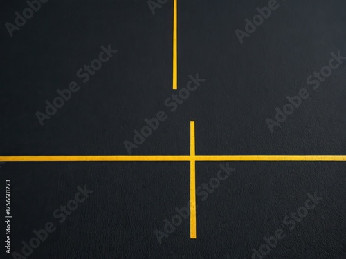 Wallpaper Mural Yellow lines cross on black background. Abstract geometric design Torontodigital.ca