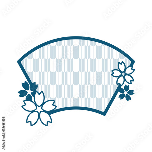 扇形に桜、矢絣を使った和のフレーム素材