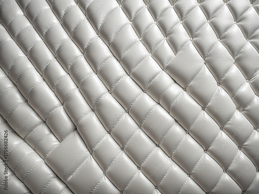 Obraz premium Textured white leather with diamond quilting pattern