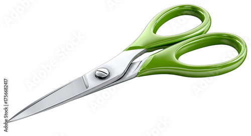 Wallpaper Mural A pair of scissors with green handles and sharp metal blades, designed for various cutting tasks. Torontodigital.ca
