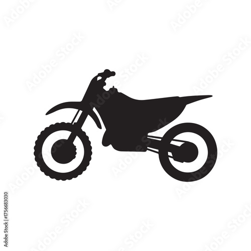 Dirt Bike Silhouette Illustration – Off-Road Motorcycle with Knobby Tires