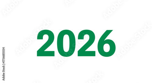 Vector  a visual representation of the year twenty twenty six displayed in a vibrant green color scheme