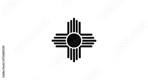 The zia sun symbol a distinctive silhouette representing new mexico s heritage and culture in a minimalist design silhouette