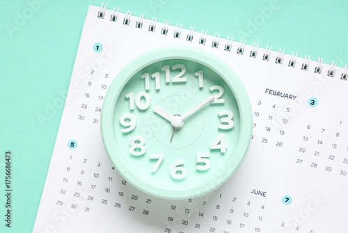 Calendar with alarm clock o...