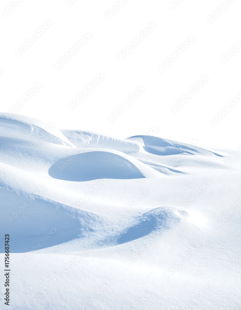 Obraz premium 柔らかく舞い散る純白の粉雪｜背景なし・透過PNG・コピースペース