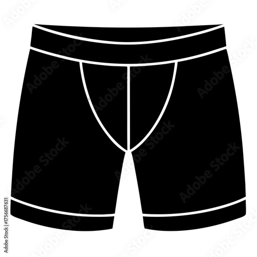 Men’s Boxer Briefs CAD Drawing Flat Vector Illustration Technical Underwear Fashion Design Template