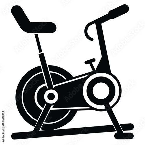 vector illustration of stationary bike in gym set