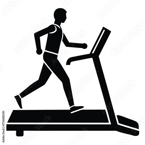 vector illustration of treadmill with person runn