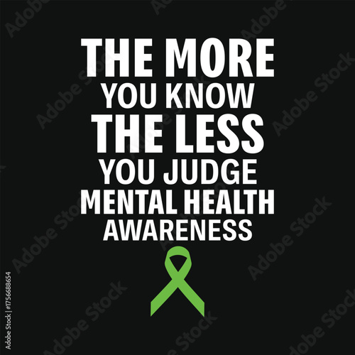 Mental health awareness Mental health matters hope green ribbon october 10th mental health month you are stronger typography graphics tshirt design