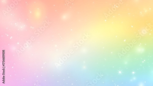 Pastel gradient background with sparkling lights conveys magic and dreams.