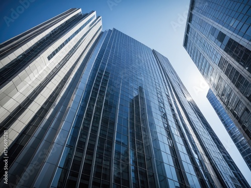 Wallpaper Mural Gleaming skyscrapers reaching towards a brilliant, cloudless blue sky. Modern architecture Torontodigital.ca