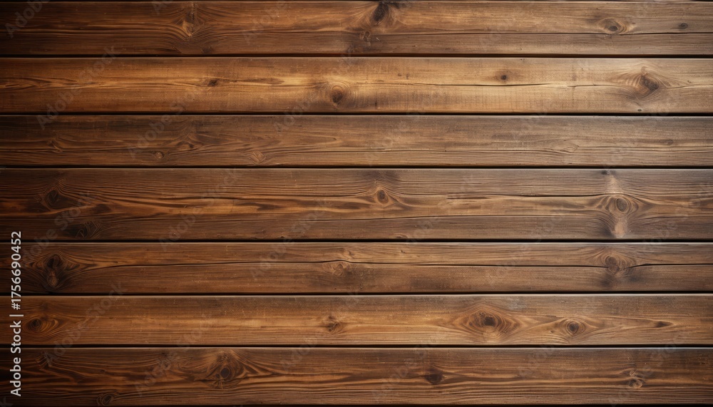 Obraz premium Close-up of rustic wooden planks with a warm brown finish